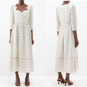 RHODE Aubrey Floral-Print Crepe De Chine Midi Dress
